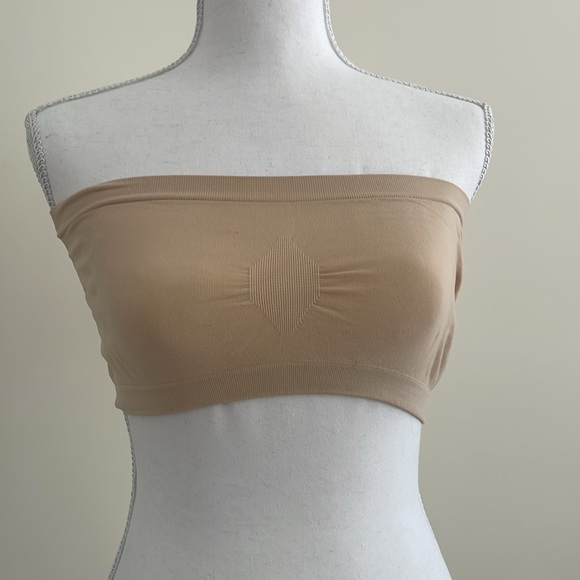 Ambrielle Beige Bandeau Bralette Size 7/L - Picture 1 of 6